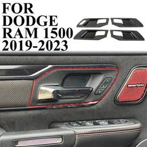 Carbon Fiber Style Interior Door Handle Patch Cover Trim fit for Ram 1500 2019+ - Picture 1 of 30