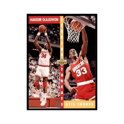 1992 Upper Deck Hakeem Olajuwon/Otis Thorpe Basketball Cards #501 - Image 1 of 3