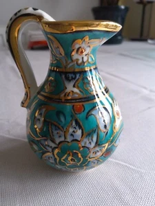 Ikaros Rhodes Grecian B.220 small jug, green, gold, black and orange-rare - Picture 1 of 5
