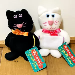 Hallmark Purr-Tenders Cats Sock-Ems 1987 Hallmark Cards Plush Black White Tags - Picture 1 of 9
