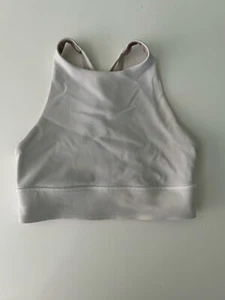 Lululemon Energy High Neck Long Line Ribbed Luxtreme Natural Ivory Bra Size 6 - Picture 1 of 6
