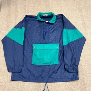 Vintage Asics Anorak Jacket Mens XXL Blue 1990s 1/4 Zip - Picture 1 of 9