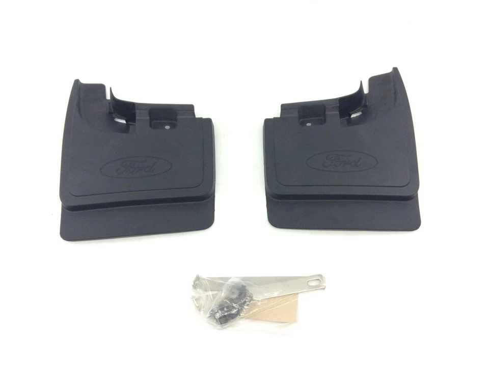 2017-2022 Ford Super Duty black rear molded Mudflaps Splash Guards kit new OEM - Image 1 of 4