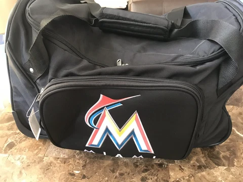 Miami Marlins Rolling Duffle Bag MLB (NWT) Luggable 20” X 11” X 13” Cover