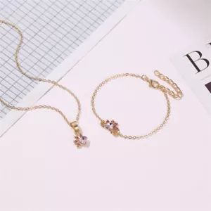 Women Bracelet Pendants Set Zircon Ring Fräulein Halskette Für Frauen - Bild 1 von 11