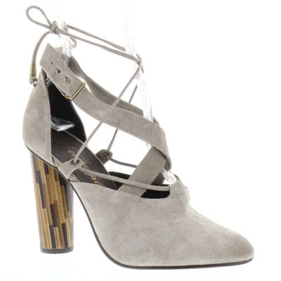 Free People Nouvella Envolvente Tacones de Gamuza Taupe 41 Mujer EE. UU. Zapato Talla 11 Foto 1 de 4