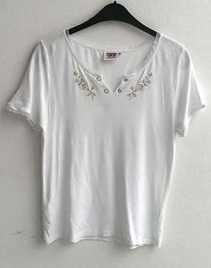 Damen Trachten Shirt weiß m. Stickerei Gr. S, M v. Country Line - Picture 1 of 3