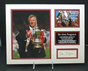 Alex Ferguson Manchester Utd Manager exhibición de fotos firmada y montada + certificado de autenticidad - Imagen 1 de 1