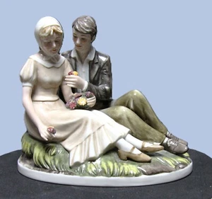 lawleys of london hand painted courting couple figurine VGC no chips or dinks - Picture 1 of 7