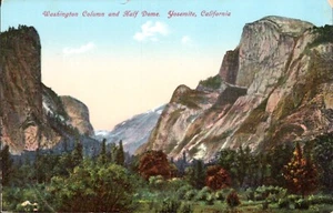 Washington Column and Half Dome, Yosemite, California cartolina posteriore divisa - Foto 1 di 2