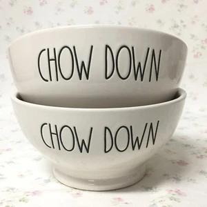 Rae Dunn “CHOW DOWN” Bowl Set By Magenta - Picture 1 of 3