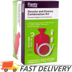 Home Enema Douche Kit Hot Water Bottle Bag 1.75 Quart Capacity Reusable Red New - Picture 1 of 5