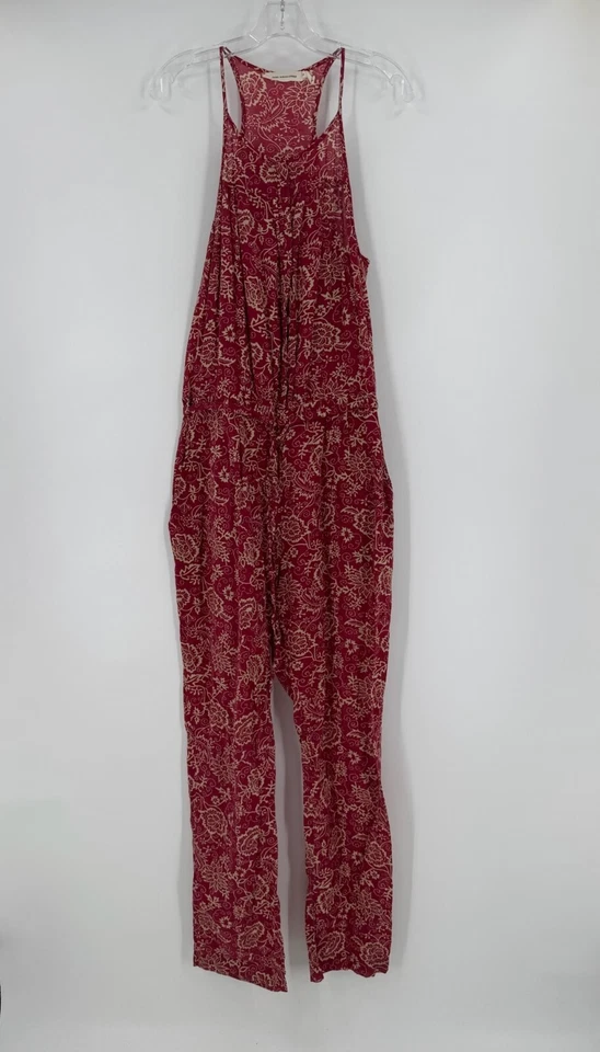 Isabel Marant Etoile Womens Red Floral Cotton Sleeveless Seth Jumpsuit Sz 42 - Image 1 of 4