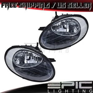 Black Reflector Headlights for 1998-1999 FORD TAURUS - Left Right Sides Pair - Picture 1 of 4