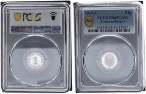 1 Pfennig J.300 1917 F Aluminium PP PCGS Certified PCGS PR65CAM 102920 - Picture 1 of 1