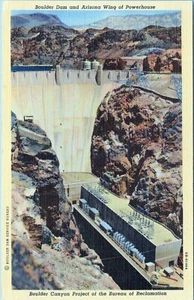 Powerhouse Arizona Wing Boulder Dam Postcard Unposted - Picture 1 of 2