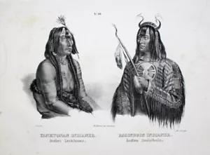 Karl Bodmer Indianer Assiniboine Yankton Medizinmann Bogen Native USA Häuptling - Bild 1 von 1