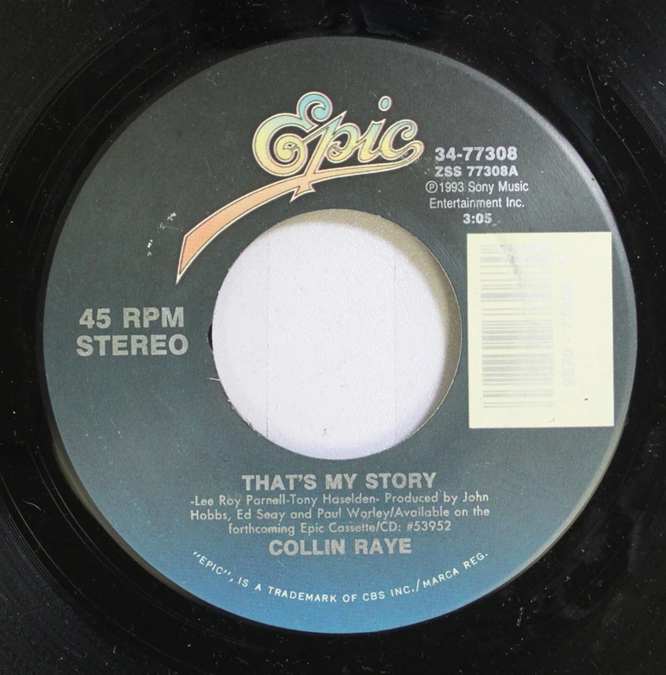Country 45 Collin Raye - That'S My Story / Border And Beyond On Epic - Image 1 of 2