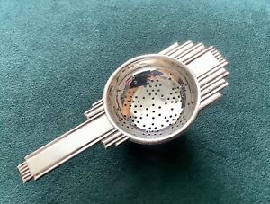 Art Deco Perfectica EPNS A1 Silver Plated Tea Strainer c1920 