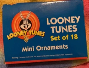 Vintage Looney Tunes Mini Christmas Ornaments Set Of 18 In Box. Year 2000 - Picture 1 of 8