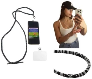 1 Collier Ethnique A7 Corde 6MM 120CM Attache Plastique Trasp. Porte Téléphone - Photo 1 sur 7