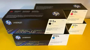 Zestaw kaset z tonerem HP 312A LaserJet 4-pak (czarny, cyjan, purpurowy, żółty) - Zdjęcie 1 z 3