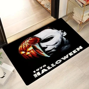 Halloween Polyester Area Rug - Horror Face Themed Non-Slip Indoor Mat, Rectangle - Picture 1 of 5
