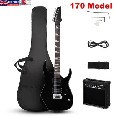 170 Model 39in Electric Guitar Set W/ 20W AMP Bag Harness Picks Rocker Connector - Image 1 of 4