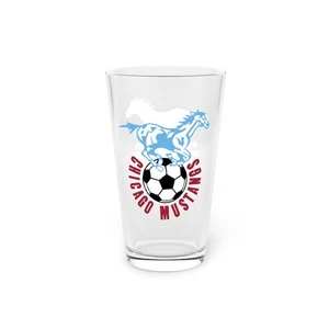 Chicago Mustangs Pint Glass 16 oz - squadra di calcio NASL - Foto 1 di 3