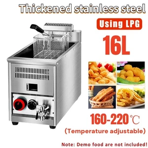 16L LPG/Natural Gas Commercial Fryer Catering Temperature Adjustable Gas Frying - Picture 1 of 10