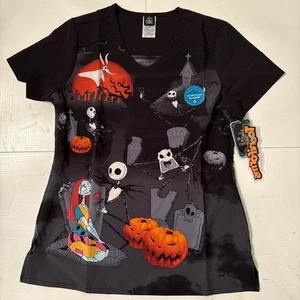 Top Nightmare Before Christmas Cherokee Scrubs Tooniforms scollo a V donna S TF745 - Foto 1 di 6