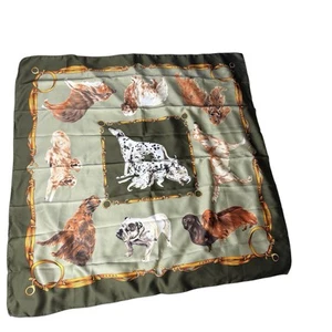Art Of The Scarf Dog Dogs Tie Rack Square 33” Italy - Picture 1 of 9