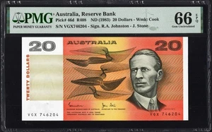 Australia 20 Dollars P46d R408 1983 Johnston Stone PMG66 Gem UNC SECOND HIGHEST - Picture 1 of 3