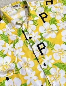 Camisa Hawaiana Piratas de Pittsburgh Talla XL Stadium Give Away 21 Amarillo Blanco MLB - Imagen 1 de 11