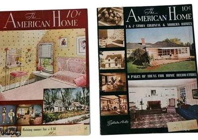 2 THE AMERICAN HOME MAGAZINE ISSUES 1940 1941 WWII ERA ADS & ARTICLES Floor Plan - Image 1 of 4