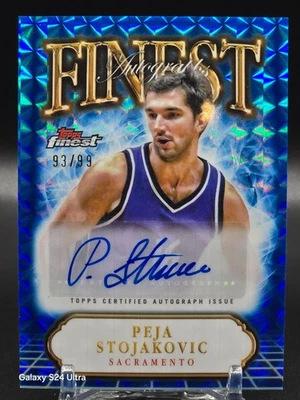 2024-25 Topps Finest - Finest Autograph Peja Stojakovic #FA-PS Blue Geo Ref /99 - Image 1 of 2