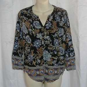 Lucky Brand Small Boho Blouse Peasant Top Festival Tunic Hippie Paisley - Picture 1 of 8