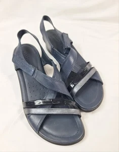 ECCO Sandali donna Felicia blu marino-nero taglia EU 39 US 8 - Foto 1 di 8