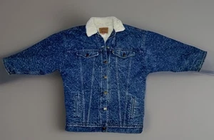 USA Damen 90er Vintage Levis 77935 Denim Sherpa Jacke Größe L 12-14-16 Oversize - Bild 1 von 14