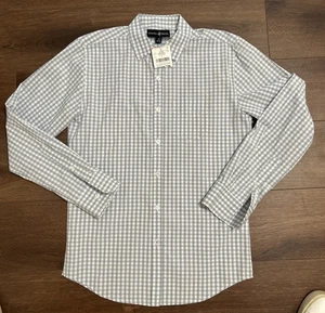 Beverly Hills Polo Club weiß grau kariertes Hemd Langarm Herren Größe S - Bild 1 von 8