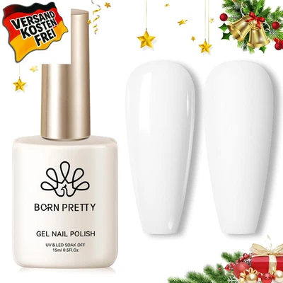 Born Pretty UV Nagellack Weiß Schneeflocke French Nails 15ml Gel UV LED Soak off - Bild 1 von 4