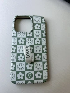 Loopy Case Smiley Groovy Sage Checkered iPhone 14 Pro - Photo 1 sur 2