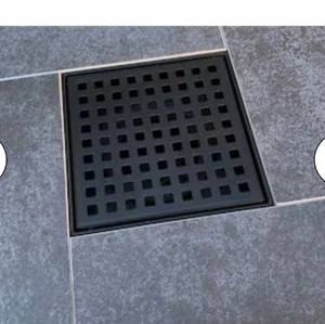 Reln 8" x 8" Matt Schwarz Edelstahl Quadratisch Duschablauf Quadratisch Muster - Bild 1 von 4