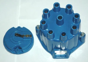1957-74 STANDARD GM V8 HI PERF BLUE DISTRIBUTOR CAP & ROTOR NO HEI CHEVY PONTIAC - Picture 1 of 4