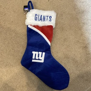 New York Giants NFL Football zweifarbiger Weihnachtsstrumpf genäht Neu mit Etikett - Bild 1 von 4