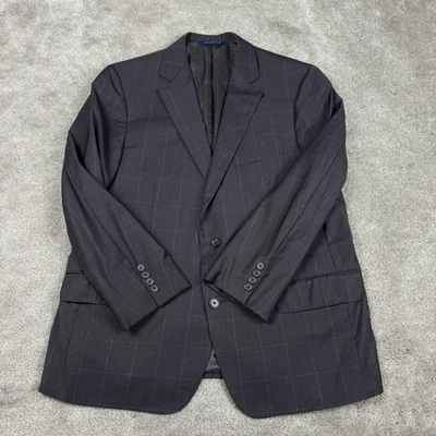 Abrigo deportivo Samuelsohn Performance para hombre 42S gris a cuadros lana resistente al agua Italia Foto 1 de 4