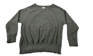 Nine West Gray Knit Ribbed Ruffle Bottom Sweater. Women's - Size XXL - Picture 1 of 6