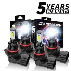 9005+9006 LED Headlight Bulbs Combo Kit High Low Beam 10000K White Super Bright - Foto 1 di 12