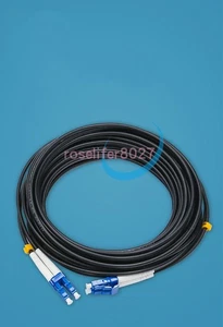 150M Black Armored Fiber Cable Duplex Fiber Optic Patch Cord LC-LC UPC SM 9/125 - Afbeelding 1 van 1
