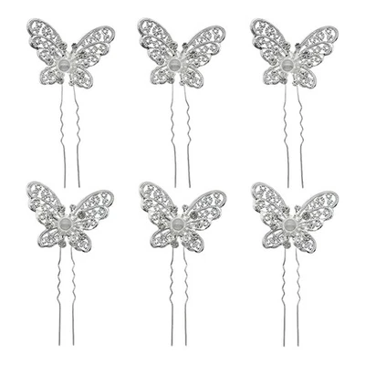  6 Pcs Accessori Capelli Matrimonio Acconciature Sposa Fermaglio Per Da - Immagine 1 di 4